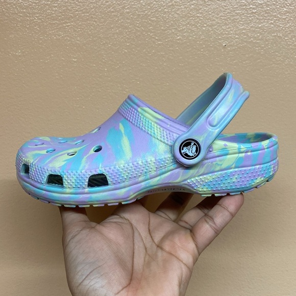 Crocs Classic Marbled Clog “Purple Blue Yellow” - Picture 13 of 16